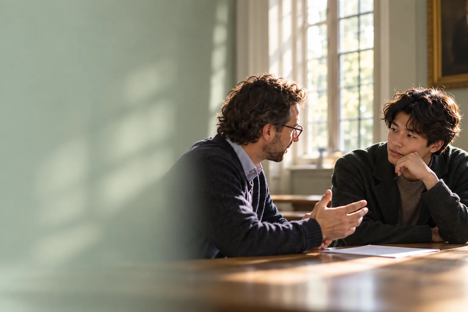 Illustrative scene of students discussing an economic question